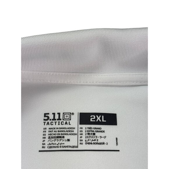 5.11 Tactical Mens White Polo Shirt Short Sleeve Size 2XL - Picture 8 of 9